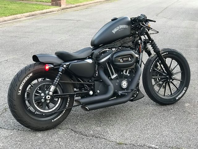 04-13 Short Shots Harley Davidson Black/Chrome Sportster 883/1200/72/48 Drag Exhaust