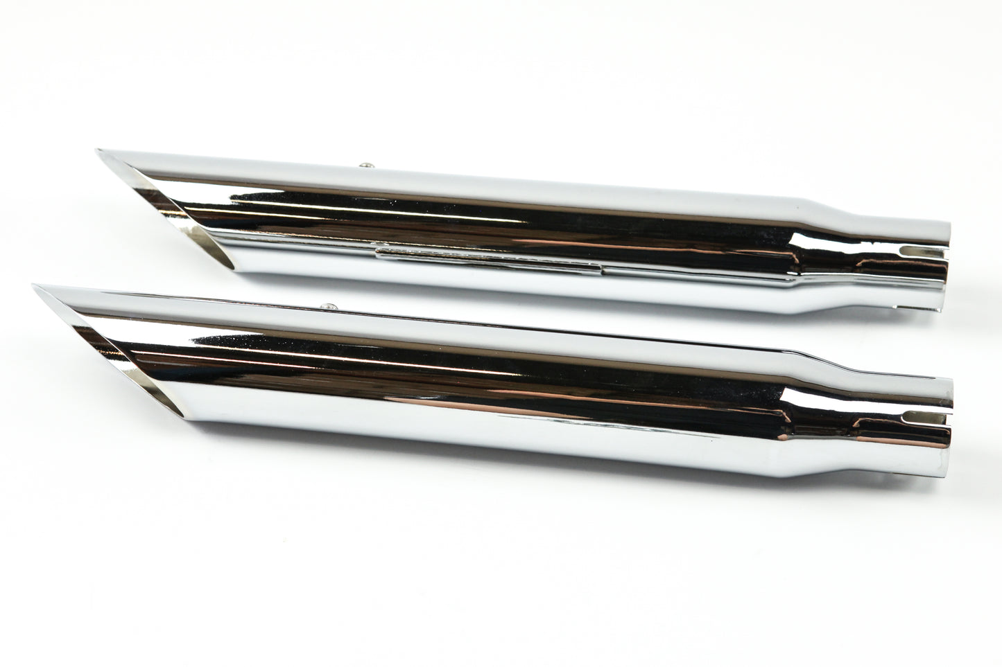 1995-2017 Harley Dyna Slash Cut Slice Cut Exhaust System Chrome 2.5" Straight Pipes