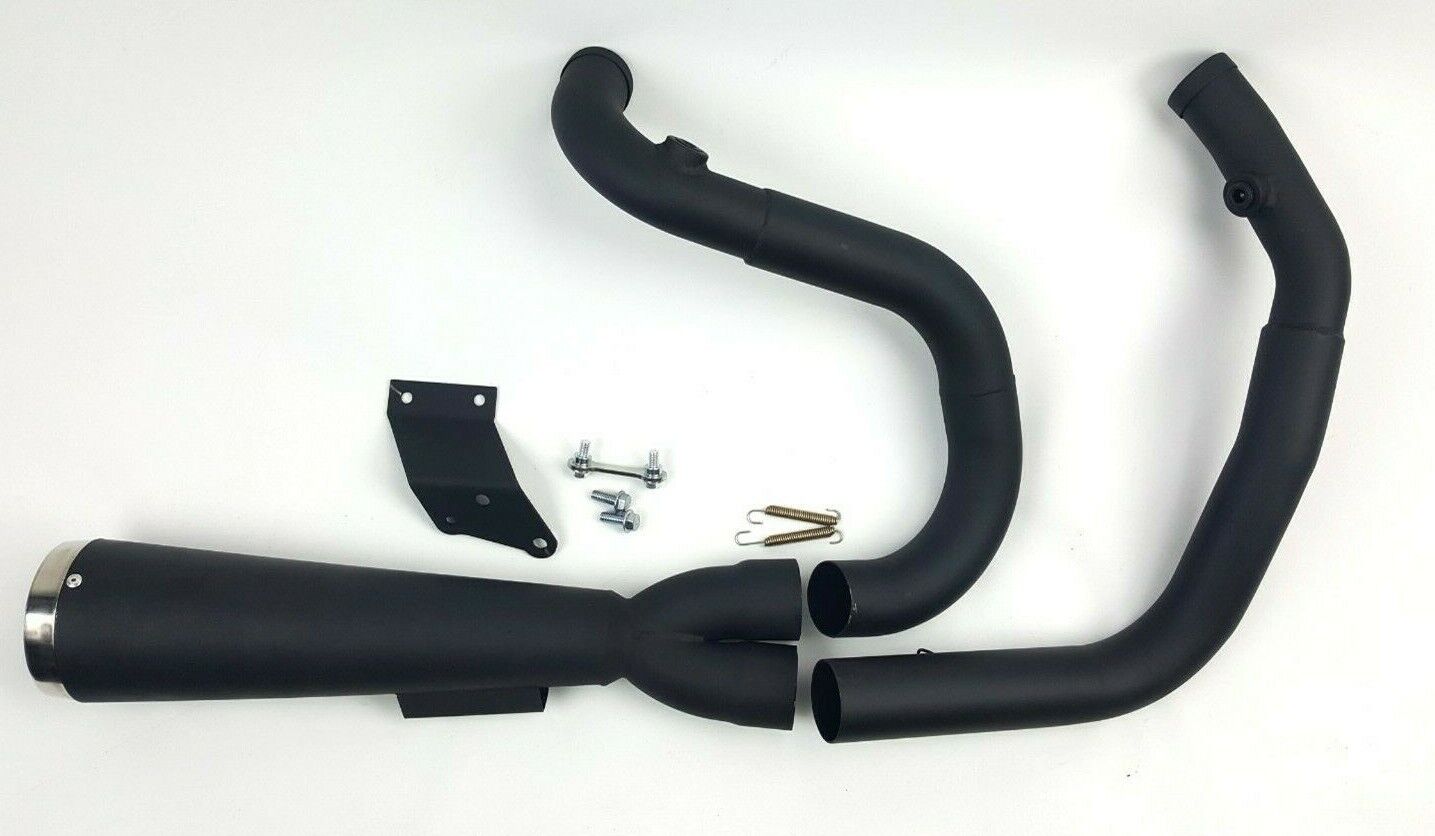 2004-2017 Harley Drag Exhaust Black Stainless 2-1 Full Sportster 883/1200 HD