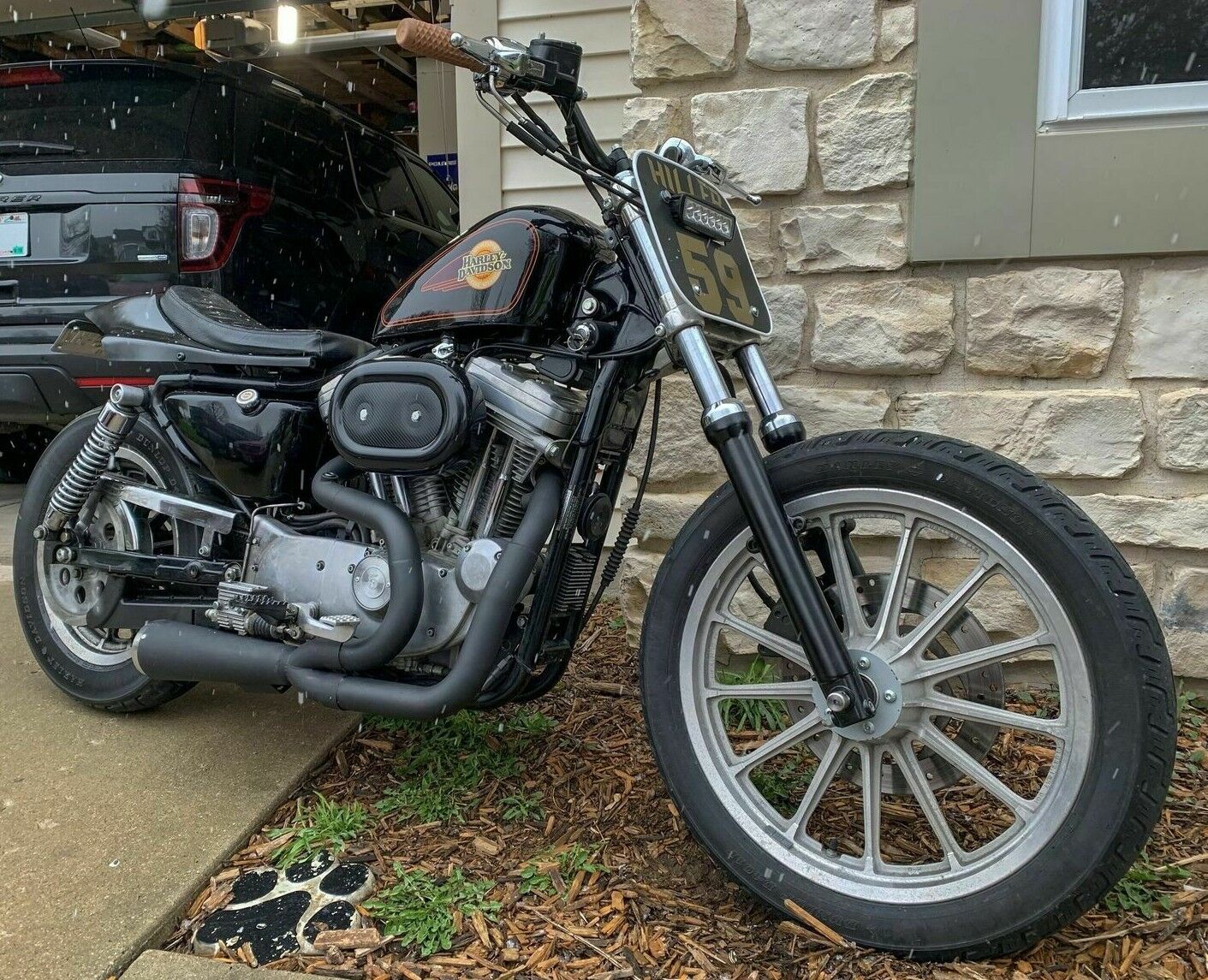 2004-2017 Harley Drag Exhaust Brushed Stainless 2-1 Full Sportster 883/1200 HD