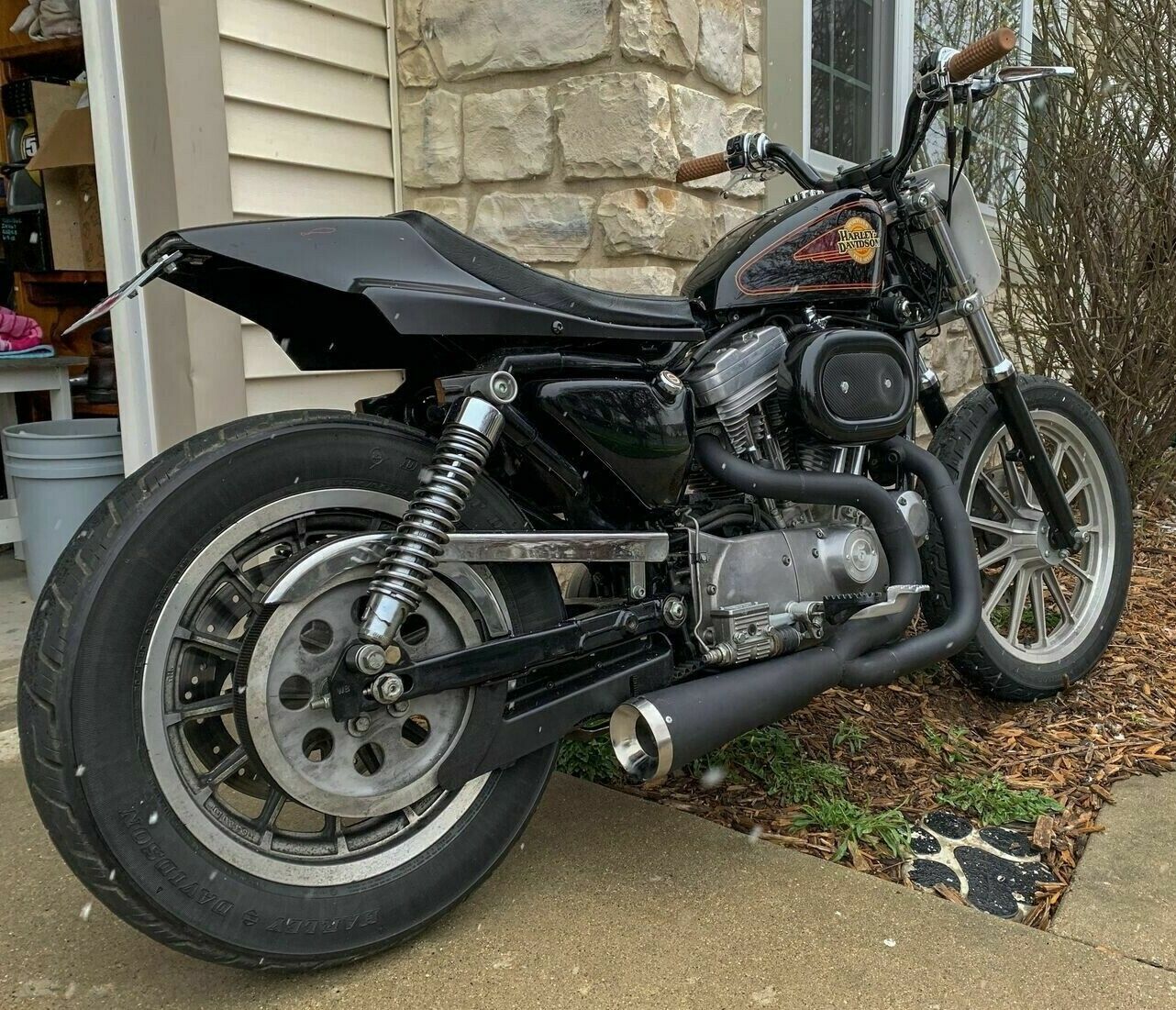2004-2017 Harley Drag Exhaust Brushed Stainless 2-1 Full Sportster 883/1200 HD